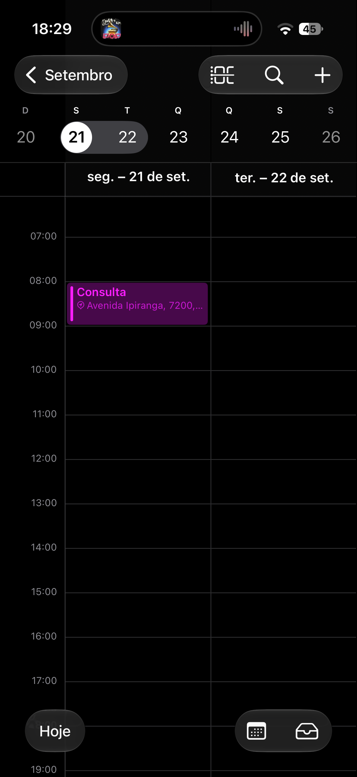 Calendário do tutor com atendimentos do SelfVet